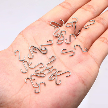 Rozsdamentes acél S-horgok, 14 mm, mini S-horgos dobozban, 0.55 in, kézműves függesztéshez