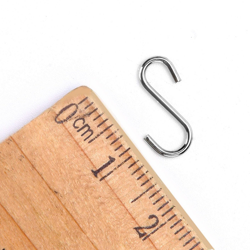 Rozsdamentes acél S-horgok, 14 mm, mini S-horgos dobozban, 0.55 in, kézműves függesztéshez