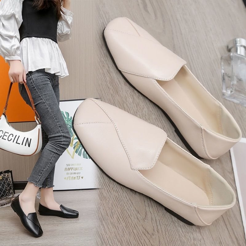 Γυναικείοι loafers, 2026 μοντέλο, βρετανικό στυλ, μαλακό δέρμα, χαμηλό τακούνι