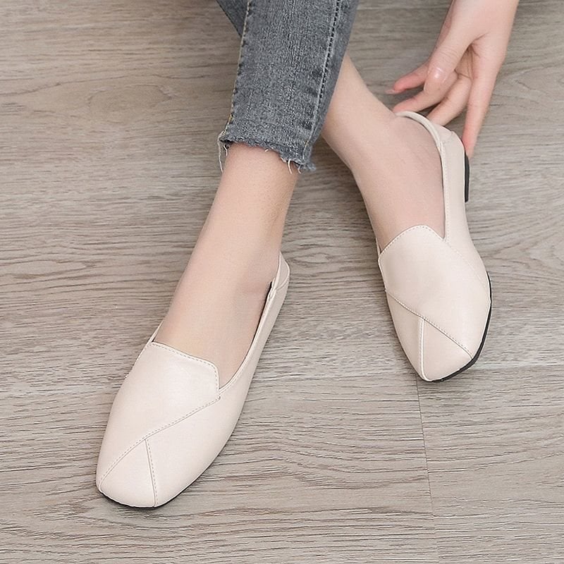 Γυναικείοι loafers, 2026 μοντέλο, βρετανικό στυλ, μαλακό δέρμα, χαμηλό τακούνι