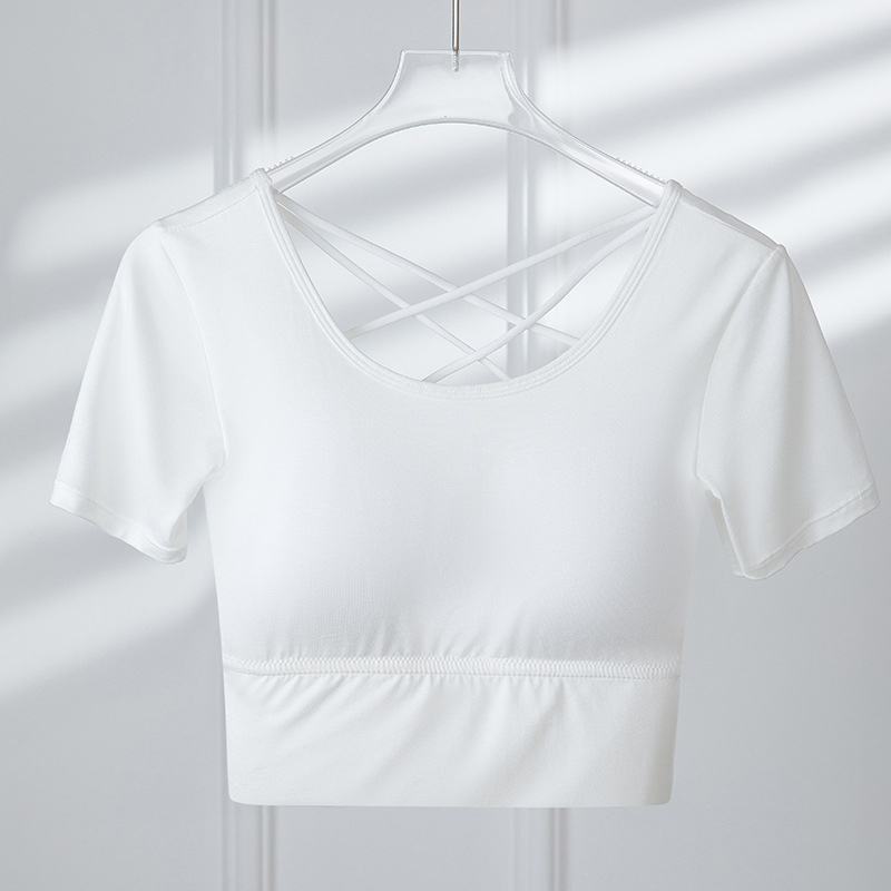 Γυναικείο κοντομάνικο T-shirt με επένδυση στήθους, βασικό εσώρουχο, μεγάλο μέγεθος