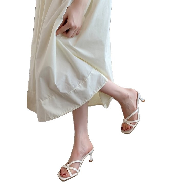 Γυναικεία σανδάλια plus size, γαλλικού στυλ, 3–5 cm τακούνι, λεπτές λουριά, PU επάνω, σόλα από καουλουκ