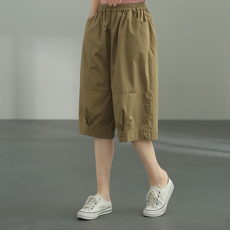 Καπρι παντελόνια εργασίας unisex από βαμβάκι, plus size, καλοκαίρι 2026, λεπτή ίσια γραμμή με άνετη εφαρμογή