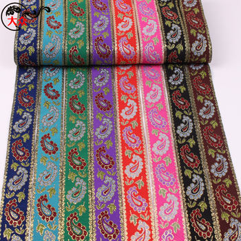 Panglică jacquard etnic colorată pentru perdele și accesorii brodate Hanfu
