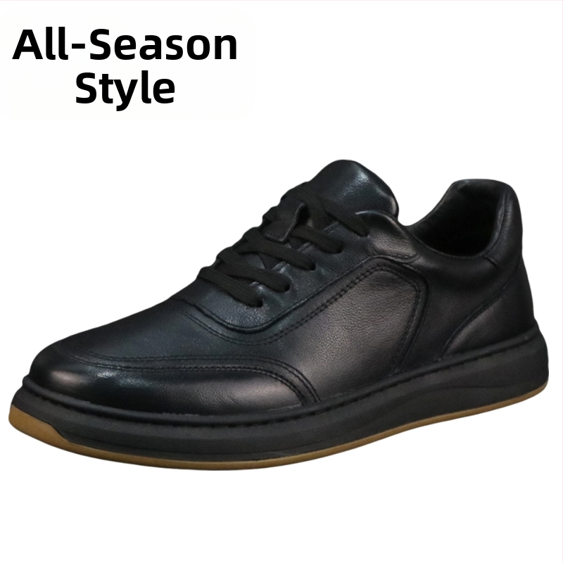 Ανδρικά λευκά sneakers από γνήσιο δέρμα, διαπνέοντα και αντιβακτηριακά, καθημερινά χαμηλά παπούτσια