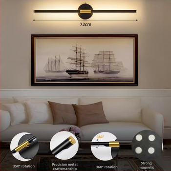 Nabíjateľné predné svetlo do kúpeľňového zrkadla s dotykovým vypínačom, magnetická LED nástenná lampa – moderná minimalistická