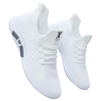 Ανδρικά Slip-On παπούτσια με άνω μέρος από δίχτυ, καλοκαίρι 2025, ελαφριά, αντι-οσμών, αθλητικά-καθημερινά παπούτσια με μαλακή σόλα, λευκά