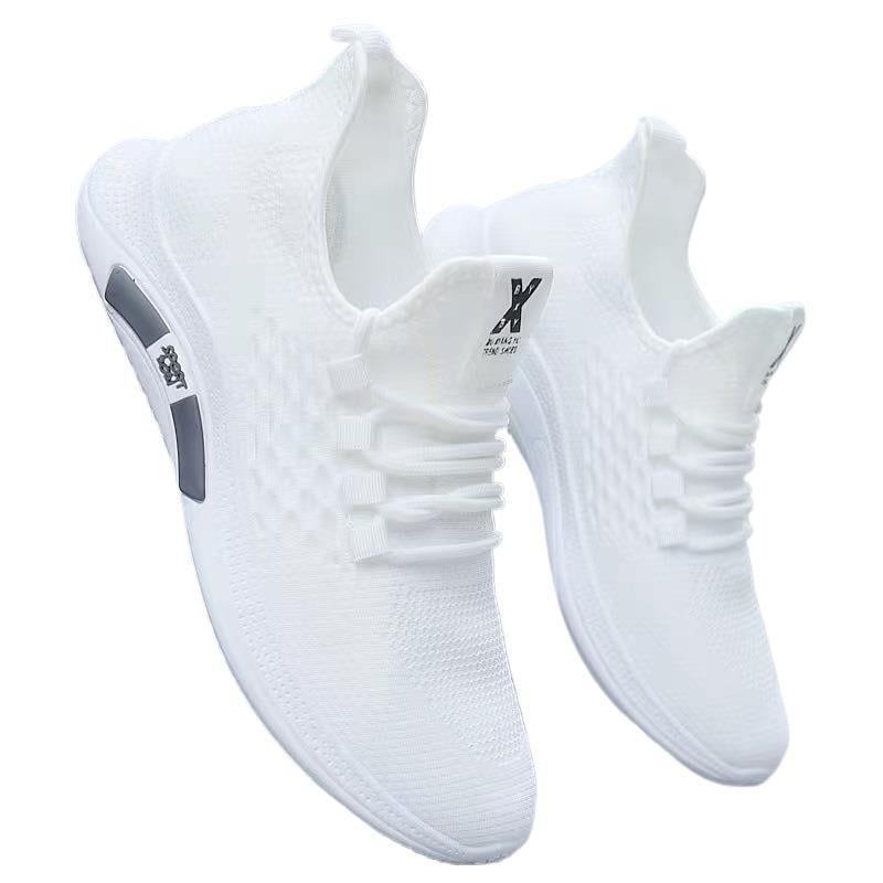 Ανδρικά Slip-On παπούτσια με άνω μέρος από δίχτυ, καλοκαίρι 2025, ελαφριά, αντι-οσμών, αθλητικά-καθημερινά παπούτσια με μαλακή σόλα, λευκά