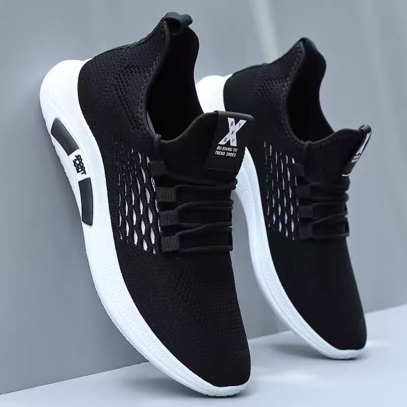 Ανδρικά Slip-On παπούτσια με άνω μέρος από δίχτυ, καλοκαίρι 2025, ελαφριά, αντι-οσμών, αθλητικά-καθημερινά παπούτσια με μαλακή σόλα, λευκά