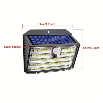 126LED ηλιακό εξωτερικό φωτιστικό τοίχου κήπου, ενσωματωμένος φωτισμός τοίχου, φωτεινά LED, IP65