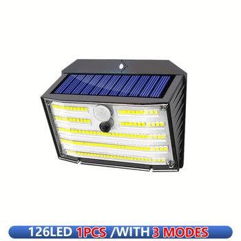 126LED ηλιακό εξωτερικό φωτιστικό τοίχου κήπου, ενσωματωμένος φωτισμός τοίχου, φωτεινά LED, IP65