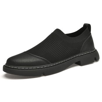 Ανδρικά παπούτσια με κρυφή αύξηση ύψους, slip-on brogue από Flyknit πλέγμα, χαμηλό προφίλ, casual αθλητικά παπούτσια