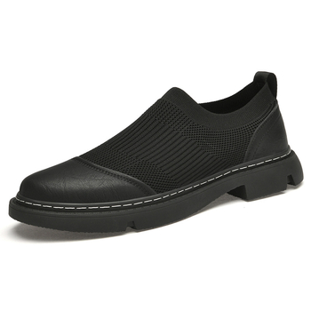 Ανδρικά παπούτσια με κρυφή αύξηση ύψους, slip-on brogue από Flyknit πλέγμα, χαμηλό προφίλ, casual αθλητικά παπούτσια