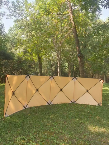 Hordozható kültéri szélvédő kempinghez és piknikhez, nézőablakkal — 5.6 m × 1.4 m