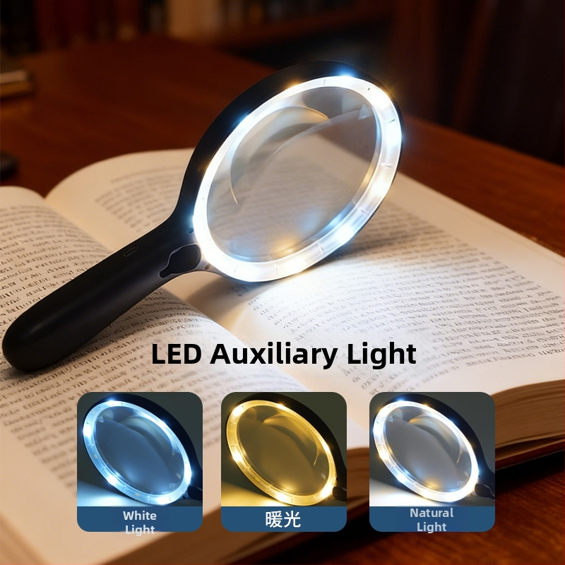 10x HD ručná lupa s LED svetlom na čítanie a detailnú kontrolu