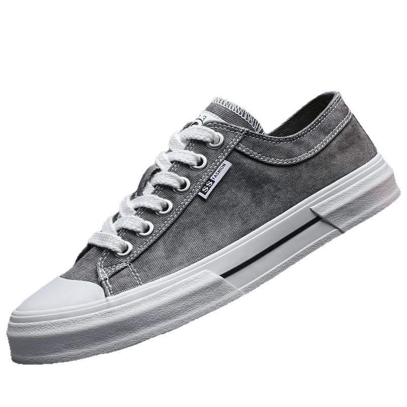 Flash Step 2026 άνοιξη unisex πάνινα παπούτσια — κορεατικό στυλ, χαμηλό προφίλ, αναπνεύσιμα, ελαστικό επάνω μέρος, καουτσούκ σόλα, πλαϊνό φερμουάρ και κορδόνια