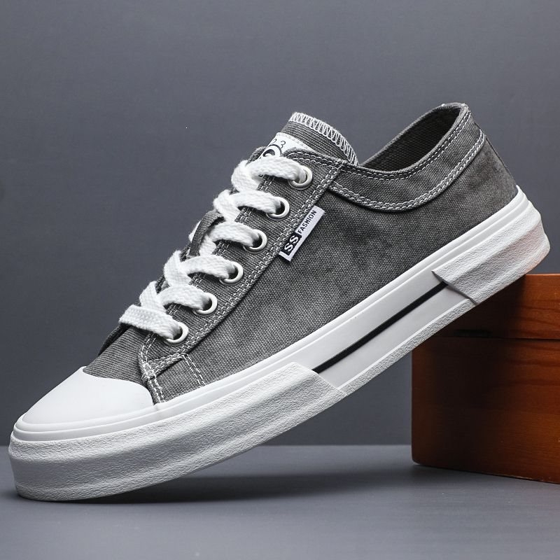 Flash Step 2026 άνοιξη unisex πάνινα παπούτσια — κορεατικό στυλ, χαμηλό προφίλ, αναπνεύσιμα, ελαστικό επάνω μέρος, καουτσούκ σόλα, πλαϊνό φερμουάρ και κορδόνια