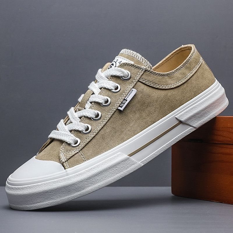 Flash Step 2026 άνοιξη unisex πάνινα παπούτσια — κορεατικό στυλ, χαμηλό προφίλ, αναπνεύσιμα, ελαστικό επάνω μέρος, καουτσούκ σόλα, πλαϊνό φερμουάρ και κορδόνια