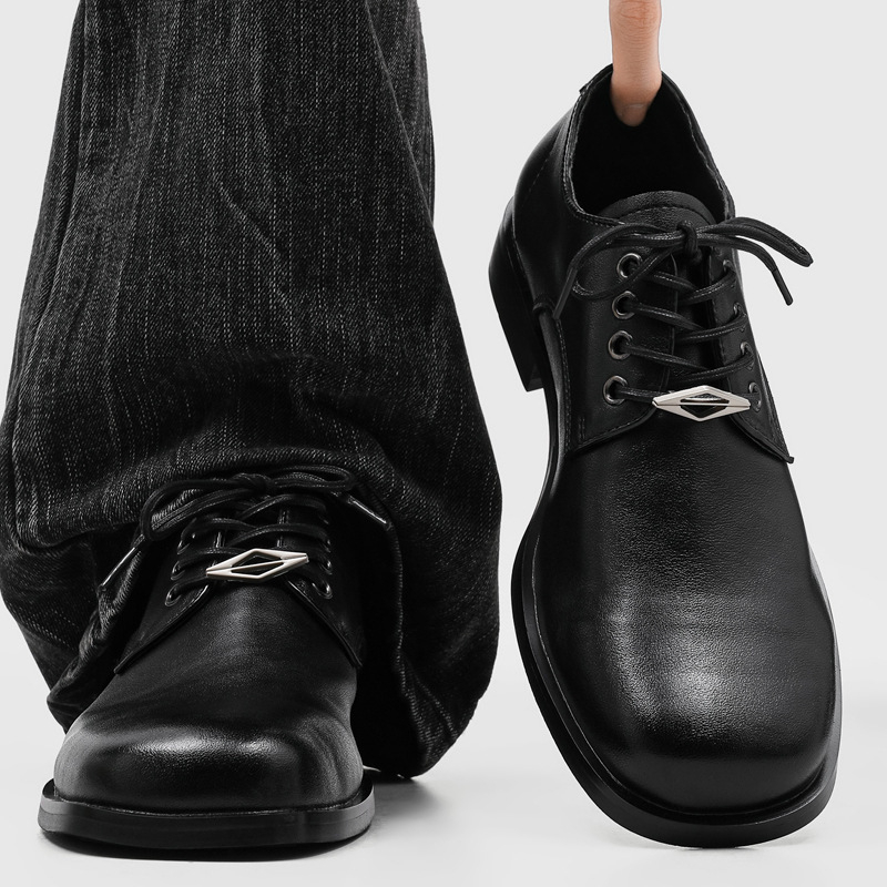 Pantofi Derby pentru bărbați - eleganți, de înaltă calitate, business formal, stil britanic casual, versatil, creștere înălțime, șireturi