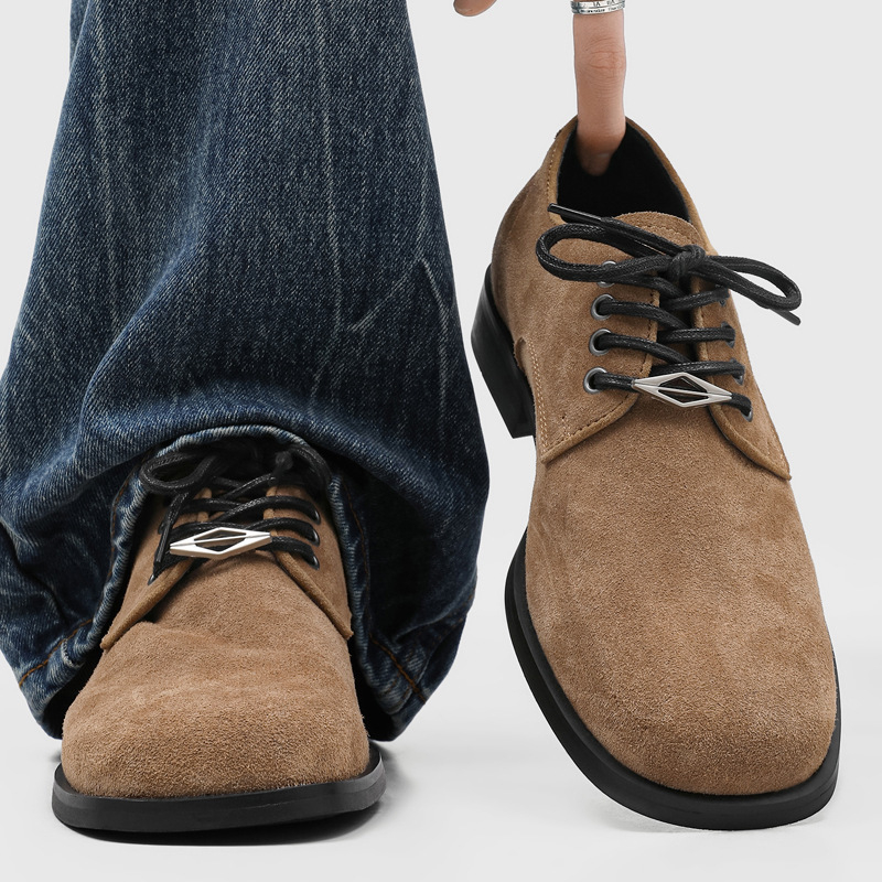 Pantofi Derby pentru bărbați - eleganți, de înaltă calitate, business formal, stil britanic casual, versatil, creștere înălțime, șireturi