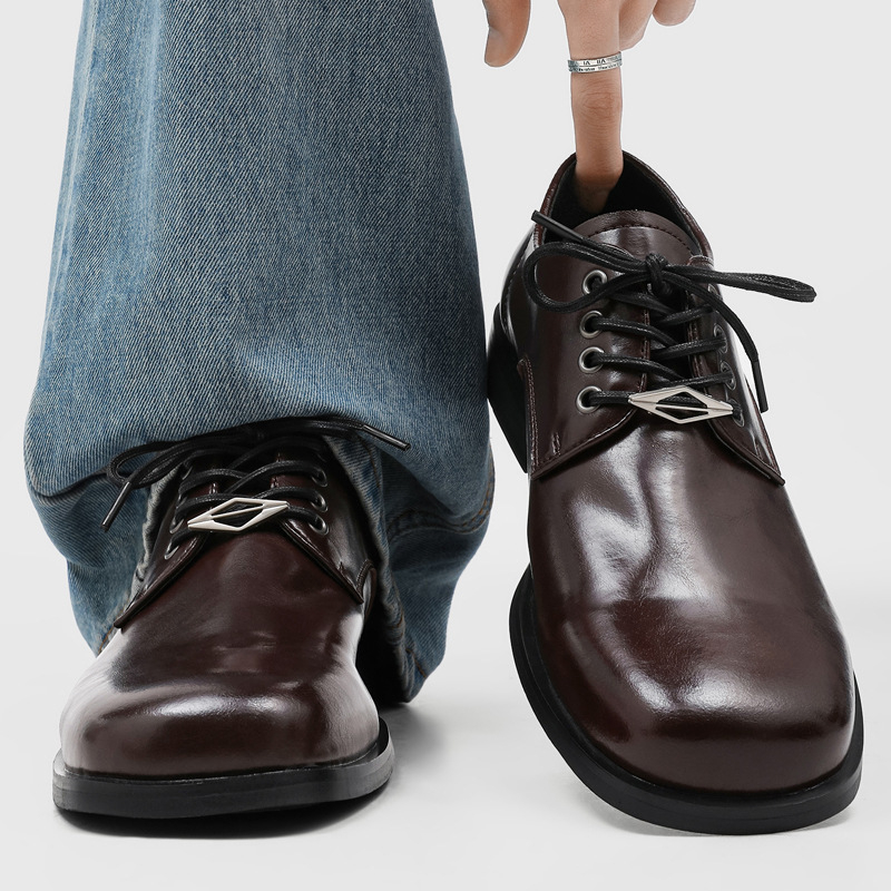 Pantofi Derby pentru bărbați - eleganți, de înaltă calitate, business formal, stil britanic casual, versatil, creștere înălțime, șireturi