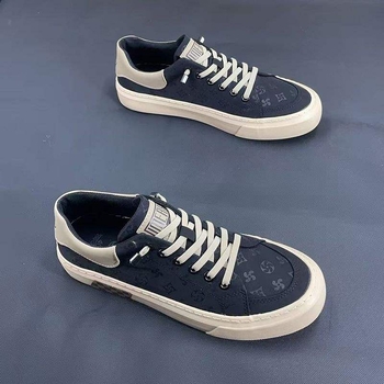 Pantofi sport din pânză pentru bărbați, stil coreean, respirabili, cu căptușeală din plasă, gleznă joasă, talpă groasă, primăvara 2025
