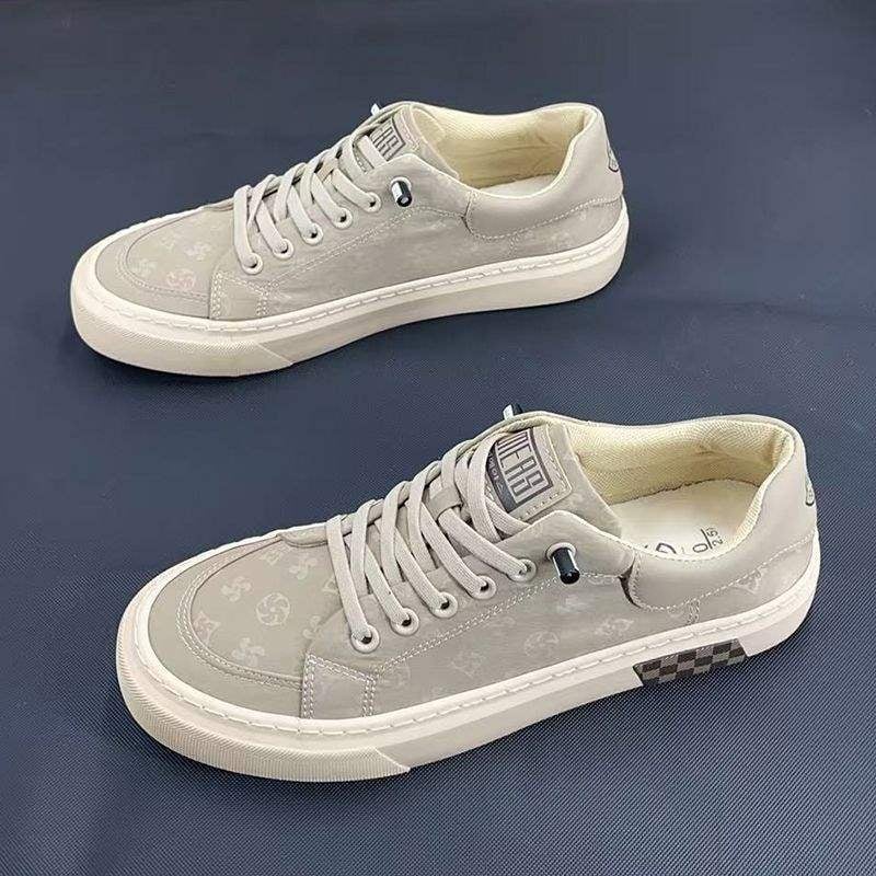 Pantofi sport din pânză pentru bărbați, stil coreean, respirabili, cu căptușeală din plasă, gleznă joasă, talpă groasă, primăvara 2025