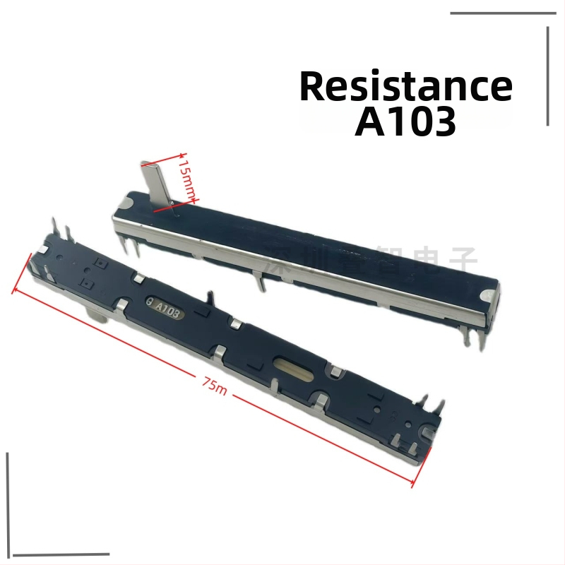 75 mm stereo dvojkanálový potenciometer faderu pre mixážny pult Yamaha A10KB10KB