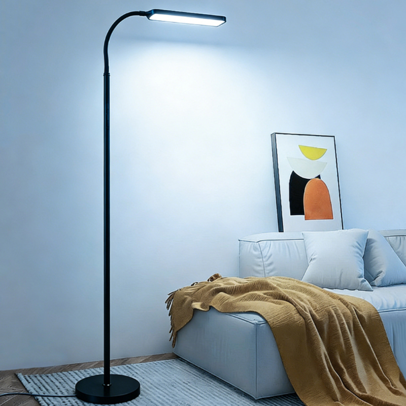 LED δάπεδη λάμπα σε βορειοευρωπαϊκό μινιμαλιστικό στυλ για γραφείο και υπνοδωμάτιο, περιστρεφόμενη λάμπα πιάνου, εξοικονόμηση ενέργειας και ρυθμιζόμενος φωτισμός ανάγνωσης