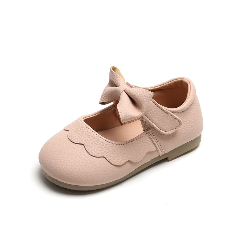 Mai Gu Beibi Pantofi copii cu fundă, stil prințesă, Velcro, talpă moale, PU respirabil, stil coreean, primăvara 2025