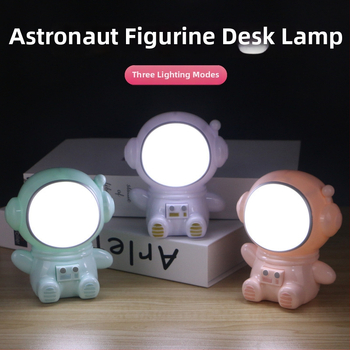 Nočné svetlo s kresleným astronautom do detskej izby, dekoratívna lampa napájaná z USB