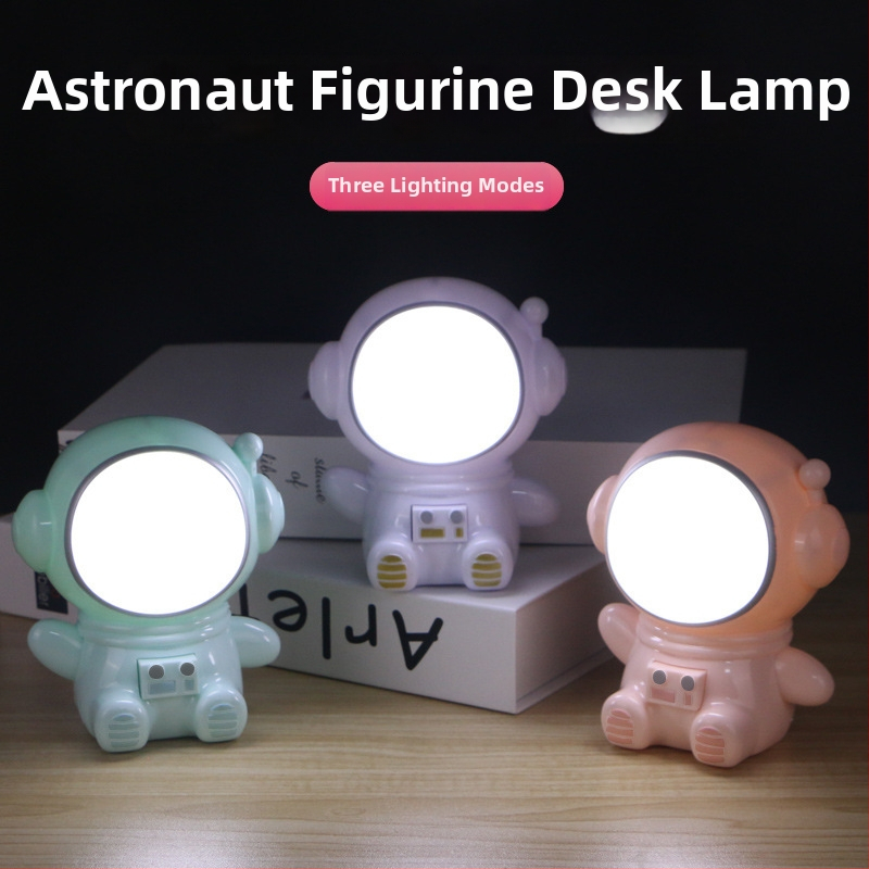 Nočné svetlo s kresleným astronautom do detskej izby, dekoratívna lampa napájaná z USB