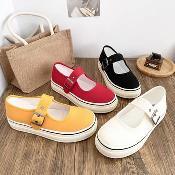 Női vászon slip-on cipő, alacsony szárú, koreai stílus, lapos talpú