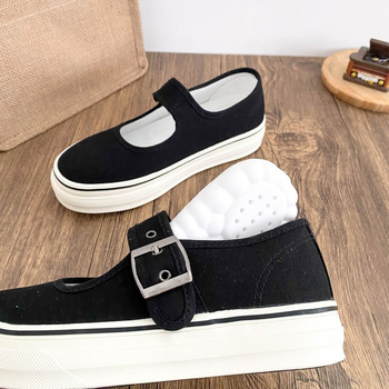 Női vászon slip-on cipő, alacsony szárú, koreai stílus, lapos talpú