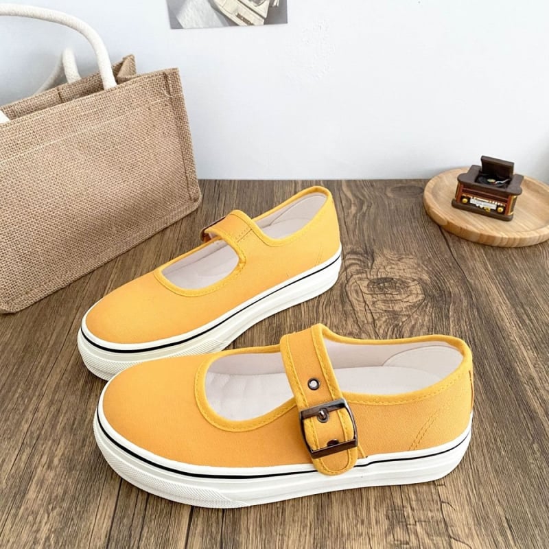 Női vászon slip-on cipő, alacsony szárú, koreai stílus, lapos talpú