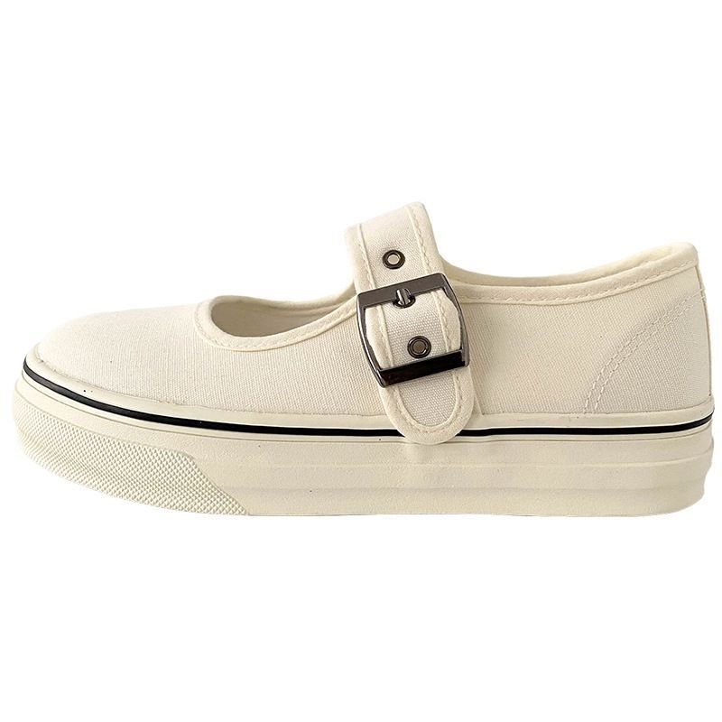 Női vászon slip-on cipő, alacsony szárú, koreai stílus, lapos talpú