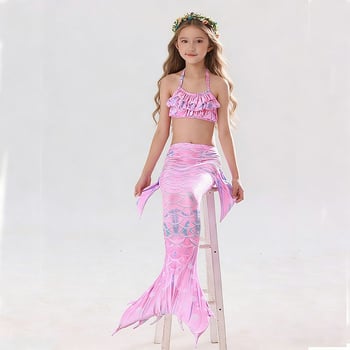 Costum de baie cu coadă de sirenă pentru fete, bikini prințesă pentru copii, fotografie de performanță, costum de baie pentru izvoare termale