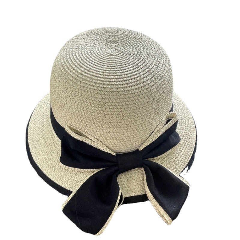 Καλοκαιρινό καπέλο ήλιου για κορίτσια, προστασία UV, ψάθινο καπέλο σε στυλ ψαρά, για ηλικίες 4–6 ετών