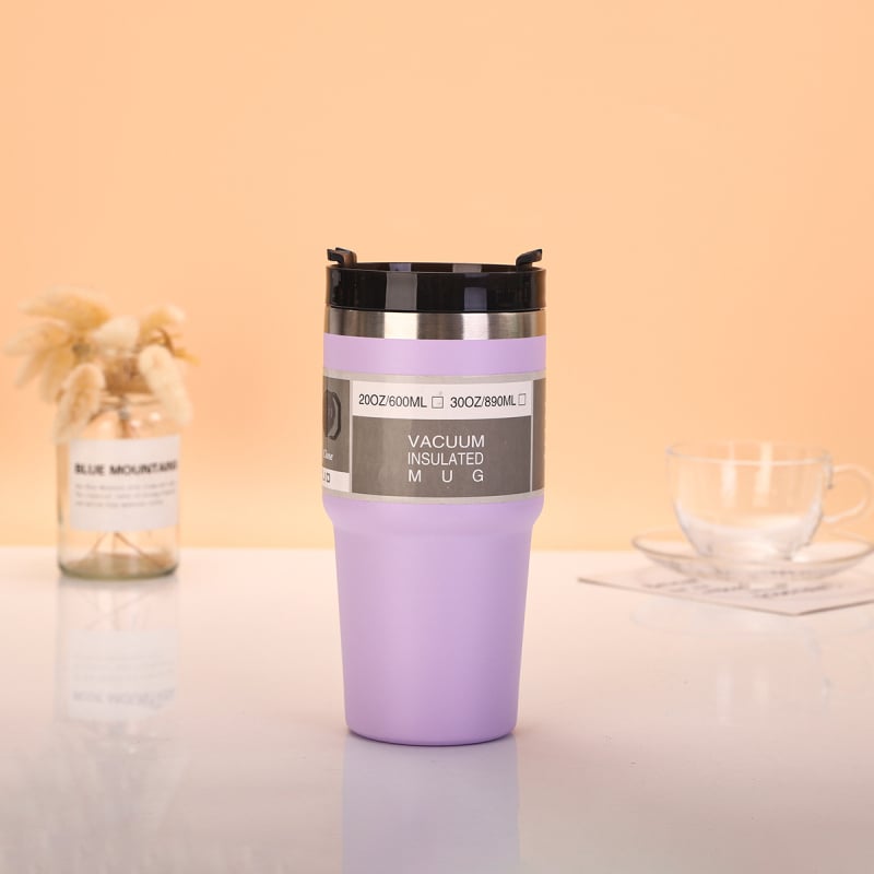 Κούπα καφέ 20oz διπλής χρήσης, μοντέρνο φορητό αθλητικό ποτήρι αυτοκινήτου, θερμός από ανοξείδωτο ατσάλι 304