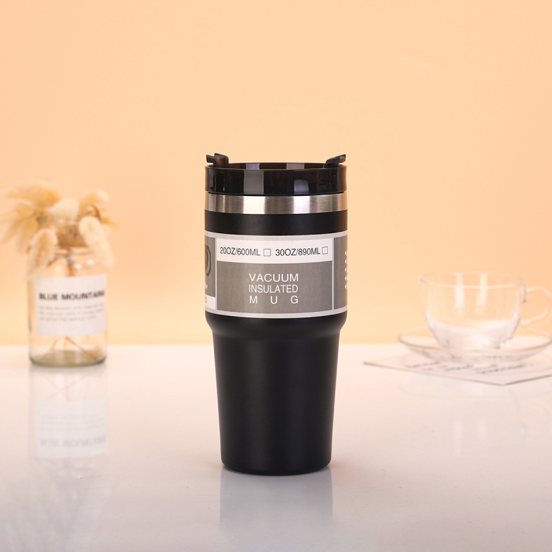 Κούπα καφέ 20oz διπλής χρήσης, μοντέρνο φορητό αθλητικό ποτήρι αυτοκινήτου, θερμός από ανοξείδωτο ατσάλι 304