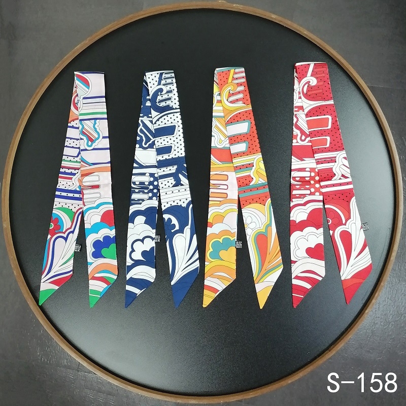 Γυναικείο κοντό φουλάρι με εκτύπωση, υφής twill από συνθετικό μετάξι-σατέν, κορεατικού στυλ, διακοσμητικό, μάρκα H