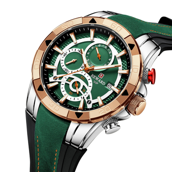REWARD83013 Ανδρικό ρολόι με ημερολόγιο, κίνηση quartz, λουράκι σιλικόνης, επιχειρηματικό στυλ