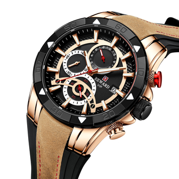 REWARD83013 Ανδρικό ρολόι με ημερολόγιο, κίνηση quartz, λουράκι σιλικόνης, επιχειρηματικό στυλ