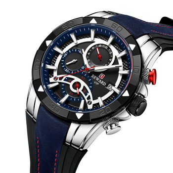 REWARD83013 Ανδρικό ρολόι με ημερολόγιο, κίνηση quartz, λουράκι σιλικόνης, επιχειρηματικό στυλ
