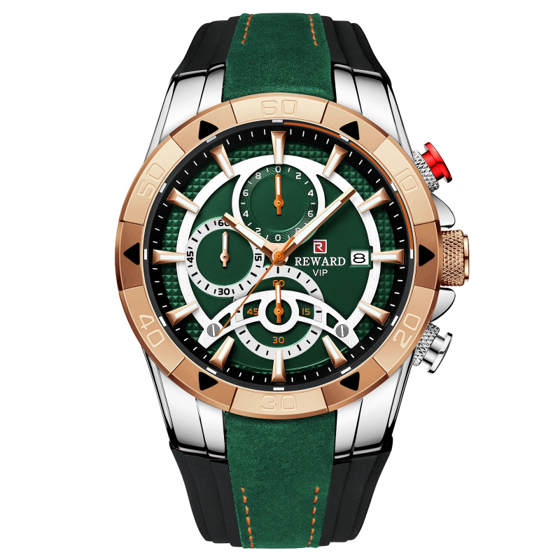 REWARD83013 Ανδρικό ρολόι με ημερολόγιο, κίνηση quartz, λουράκι σιλικόνης, επιχειρηματικό στυλ