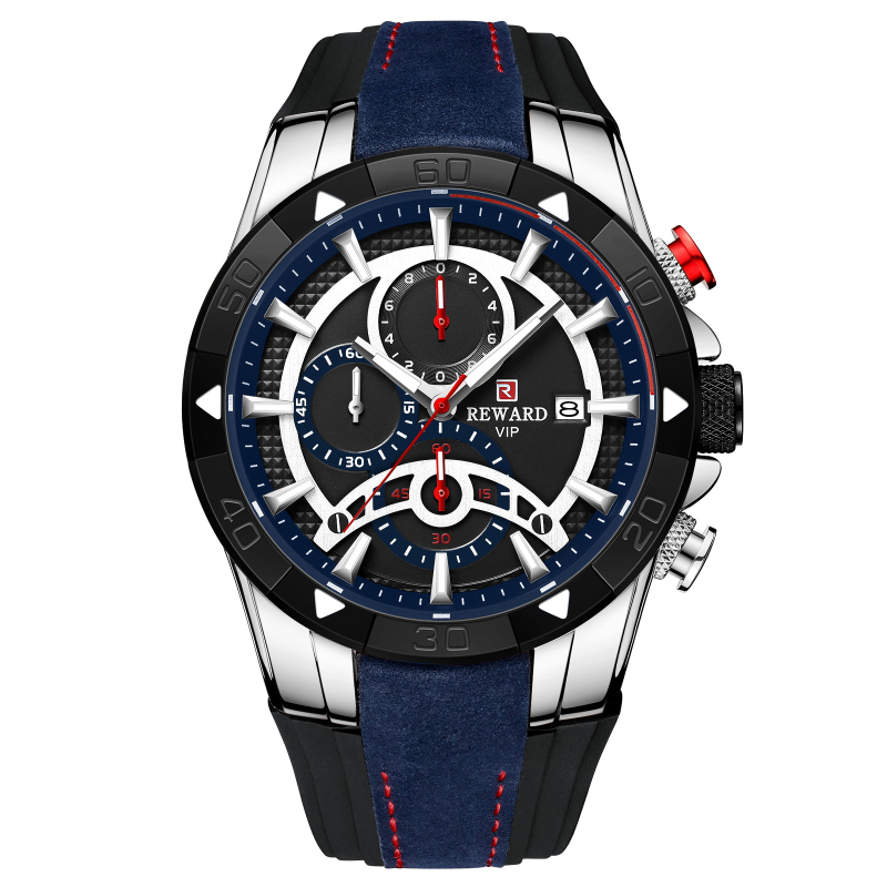REWARD83013 Ανδρικό ρολόι με ημερολόγιο, κίνηση quartz, λουράκι σιλικόνης, επιχειρηματικό στυλ