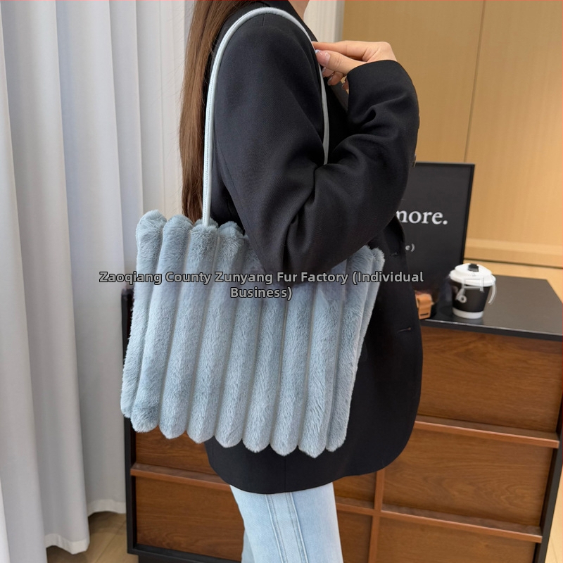 Plyšová crossbody štvorcová kabelka pre ženy, jeseň/zima, priestranné vnútro