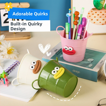 Kreatívny držiak na perá z umelého železa – DIY mini hlaveň s kreslenými klobáskovými ústami