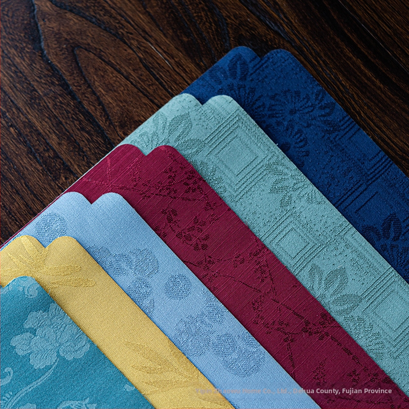 Kínai-stílusú jacquard teázóasztal alátét, kisméretű teaceremóniához, Vintage Zen dizájn, vízálló pamut-len futó asztalhoz, japán stílusú