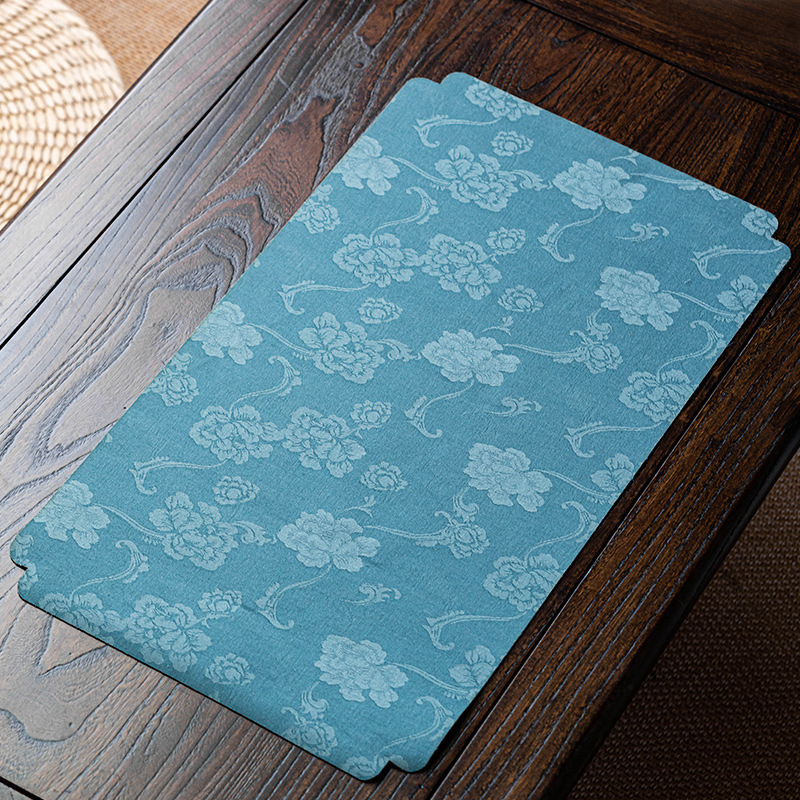 Kínai-stílusú jacquard teázóasztal alátét, kisméretű teaceremóniához, Vintage Zen dizájn, vízálló pamut-len futó asztalhoz, japán stílusú